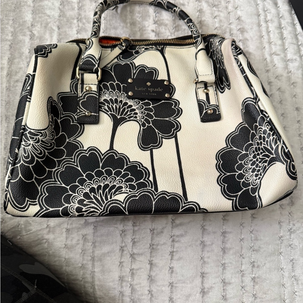 Kate Spade Black and White Floral Bag